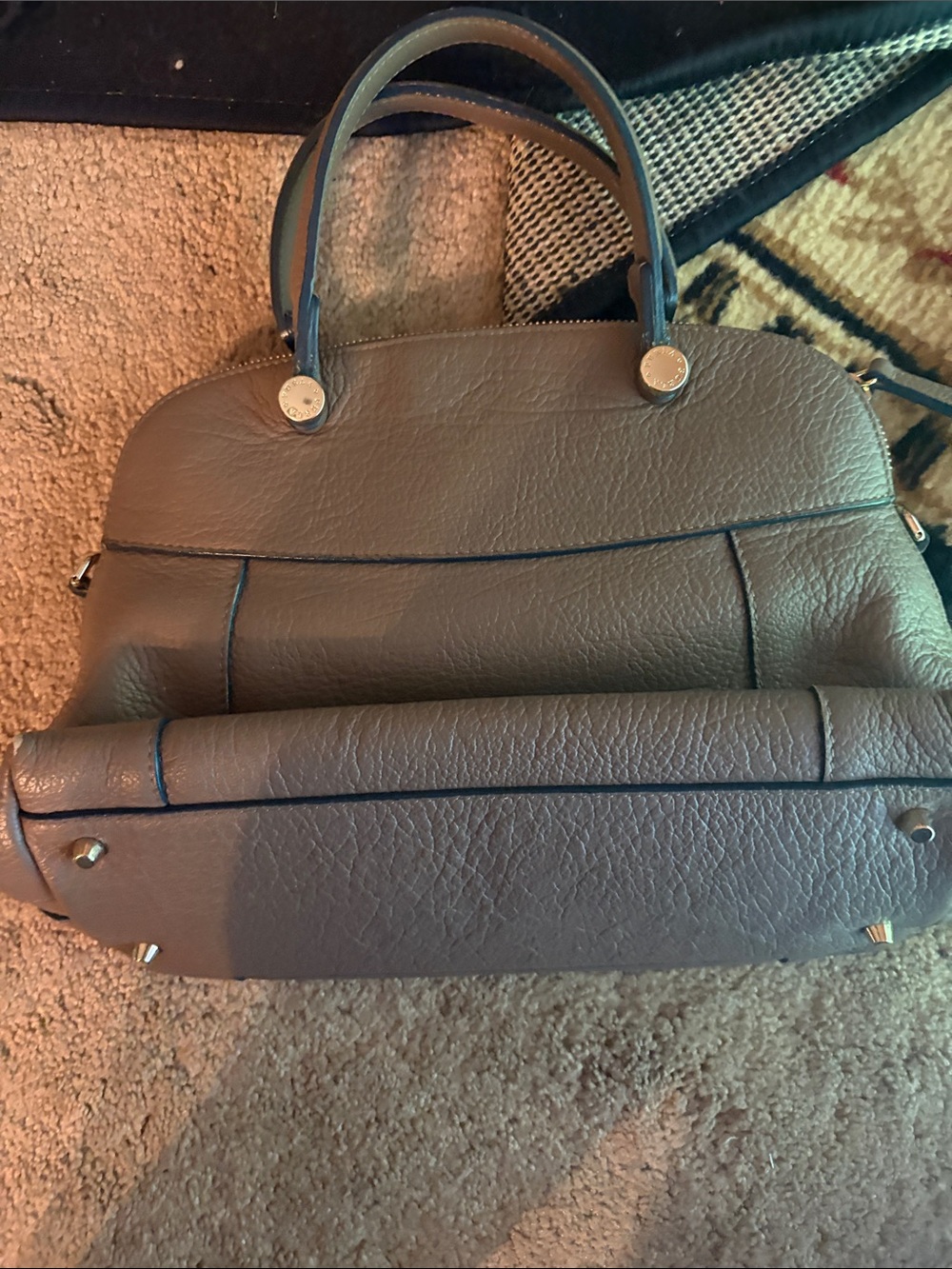Furla Taupe Leather Satchel with Gold-Tone Charm - Picture 2 of 13